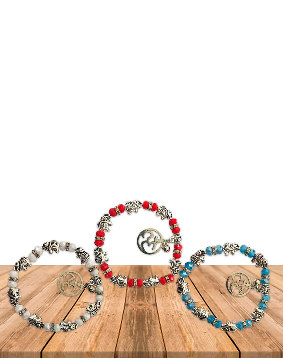Pulsera OM Con Piedras De Colores JI19-371 2