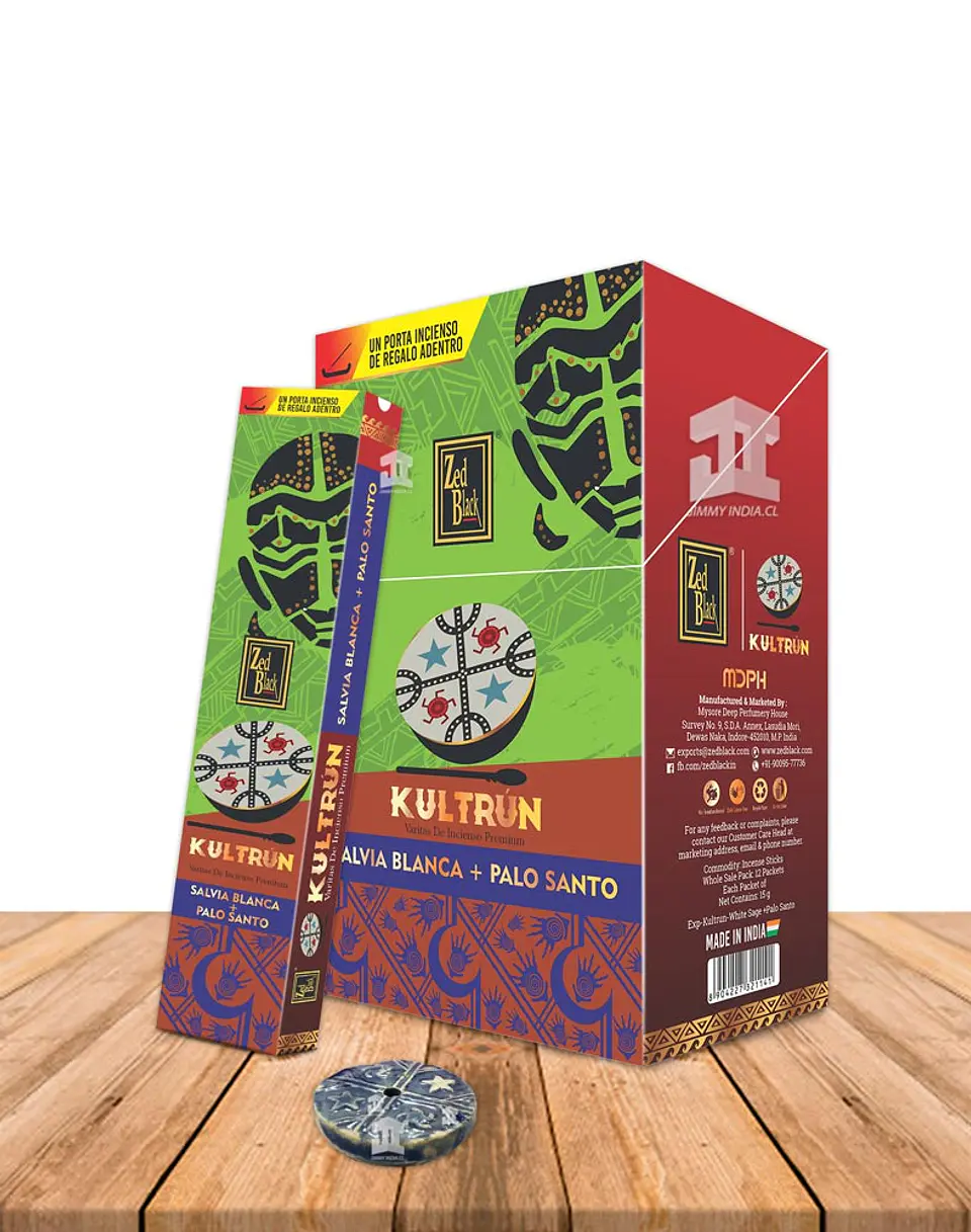 Incienso Zed Black Kultrún Salvia Blanca  Palo Santo 1