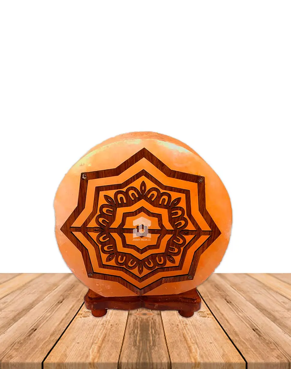 Lampara de Sal Diseño Mandala N°1 Redondo 9