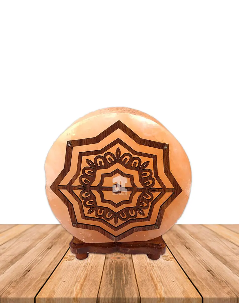 Lampara de Sal Diseño Mandala N°1 Redondo 9