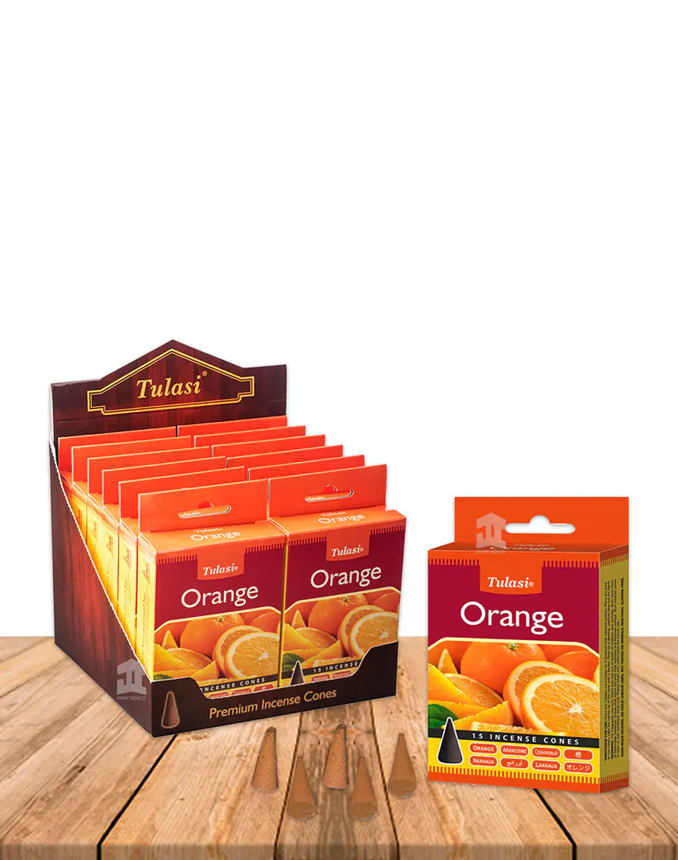 Incienso Tulasi Cono Naranja  2