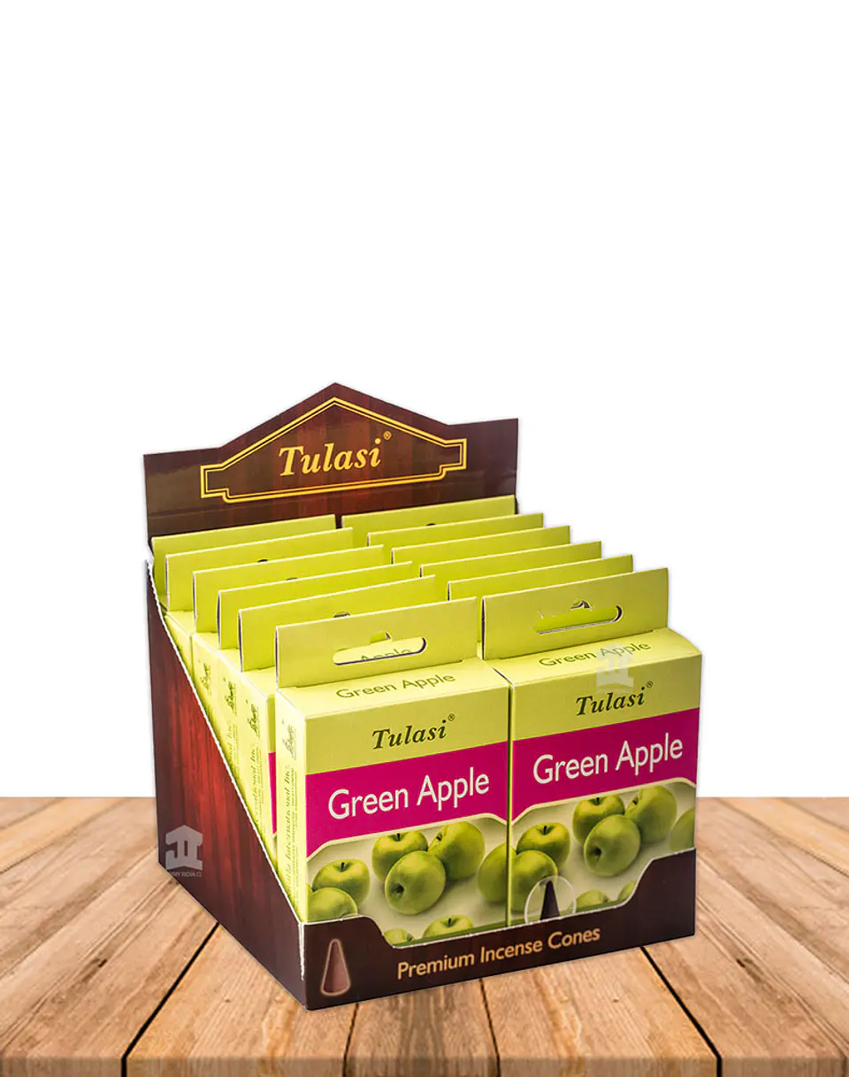Incienso Tulasi Cono Manzana Verde 1