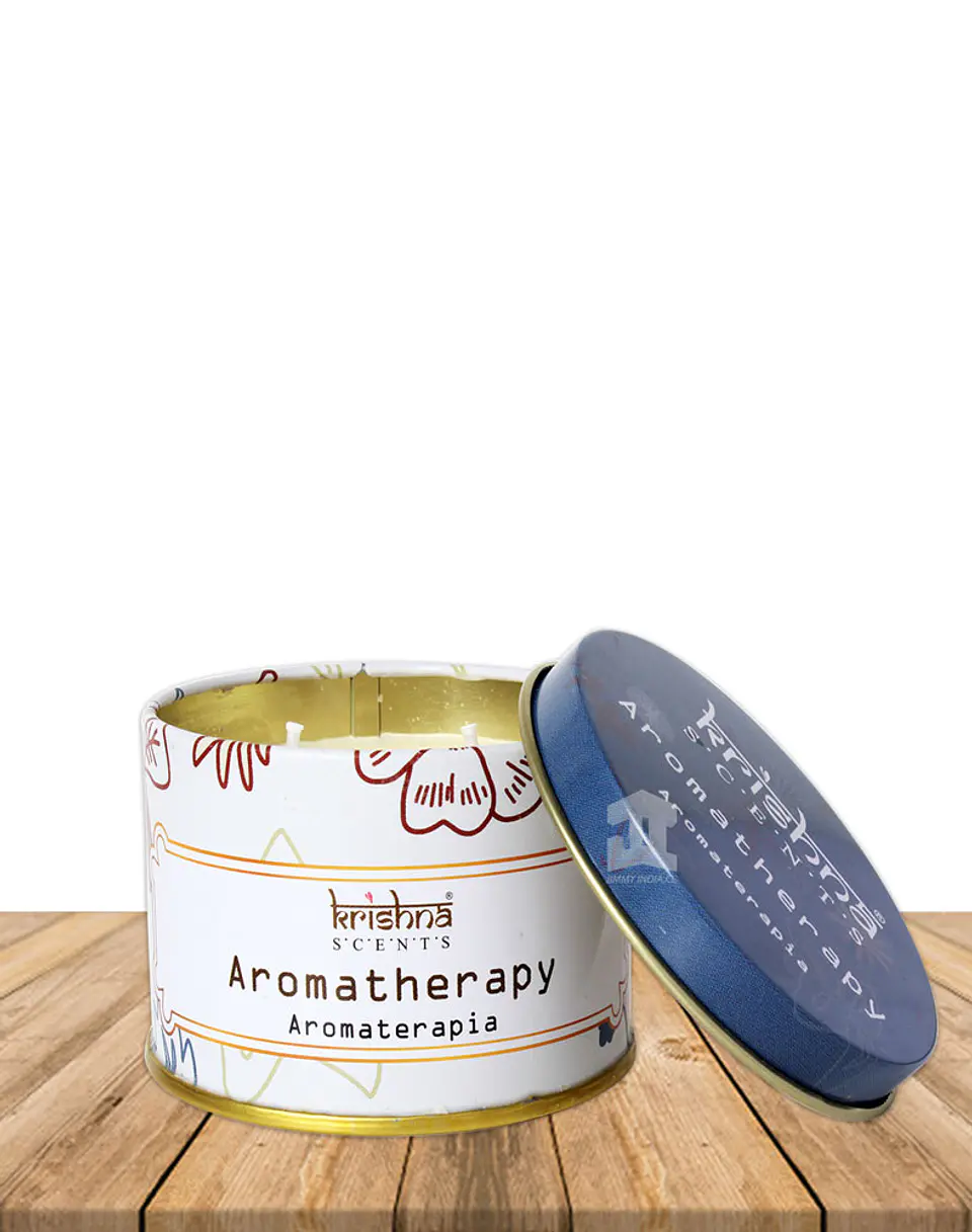 Vela Lata Krishna Doble Mecha Aromaterapia 165 grs 2