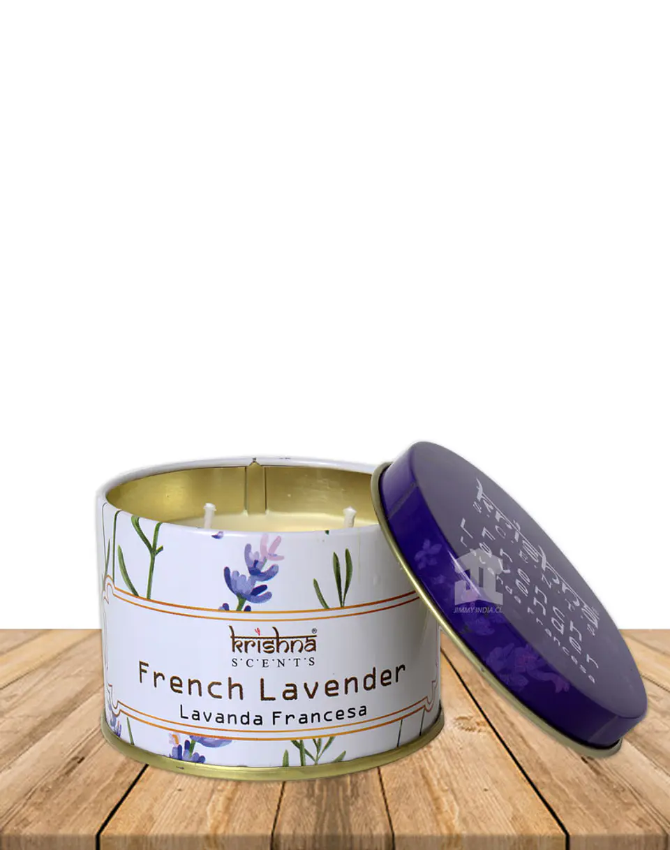 Vela Lata Krishna Doble Mecha Lavanda 165 grs 2