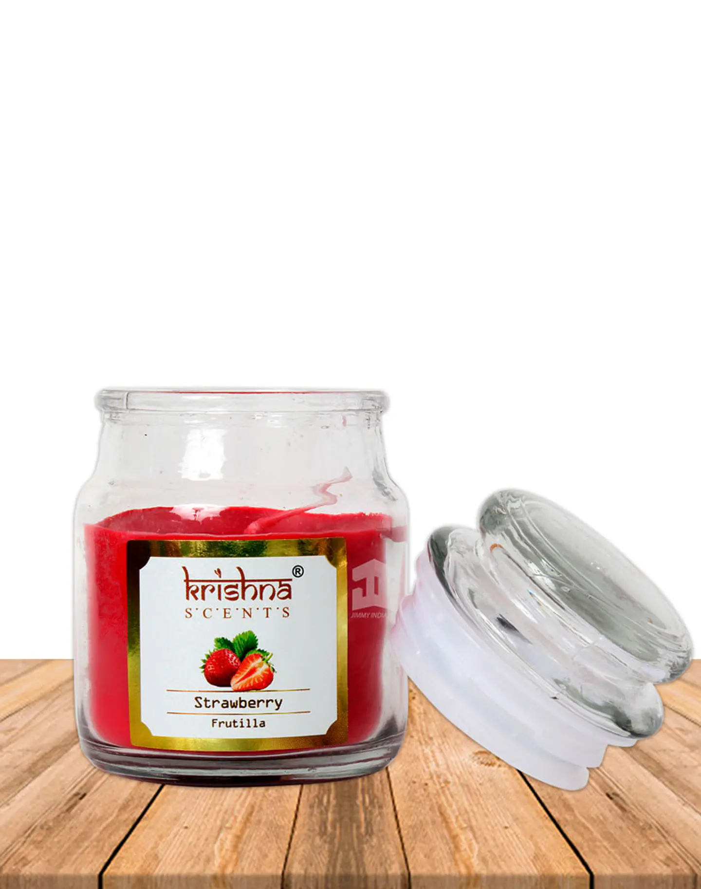 Vela vidrio krishna aroma Frutilla 75 grs 2