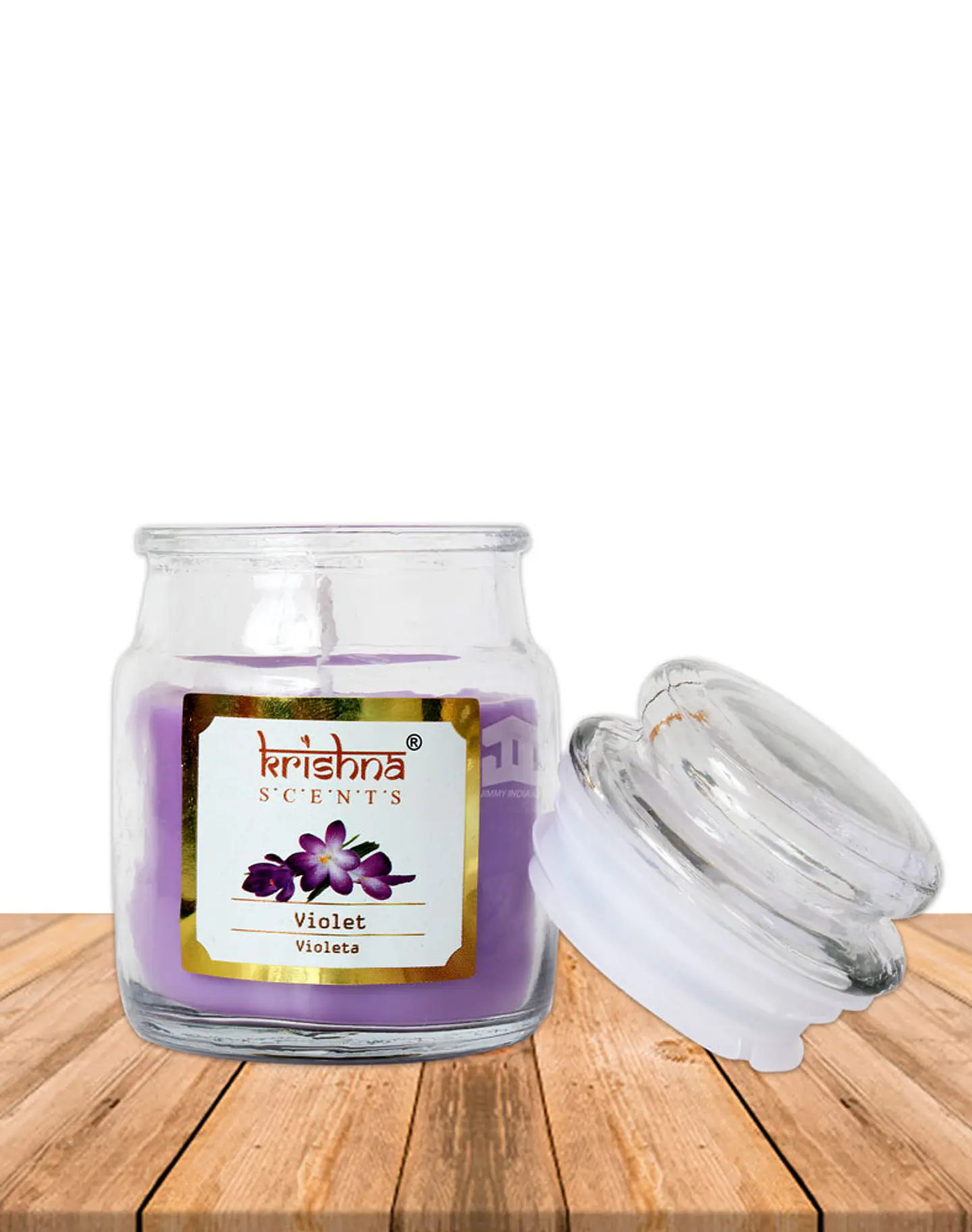 Vela vidrio krishna aroma Violeta 75 grs 2
