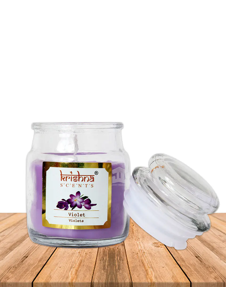 Vela vidrio krishna aroma Violeta 75 grs 2