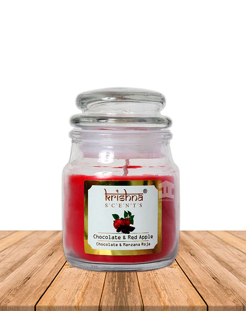 Vela vidrio krishna aroma Chocolate Manzana 75 grs