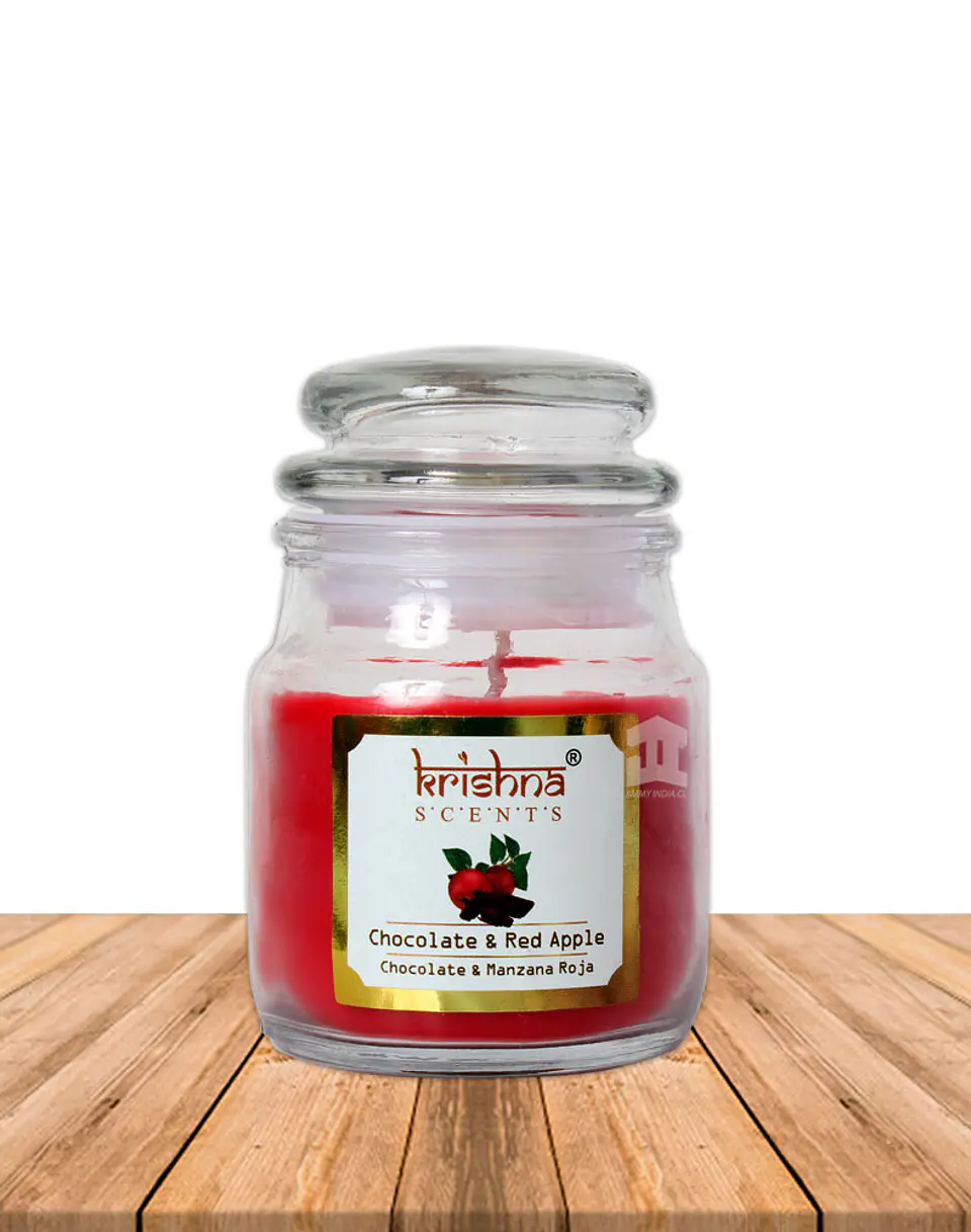 Vela vidrio krishna aroma Chocolate Manzana 75 grs 1