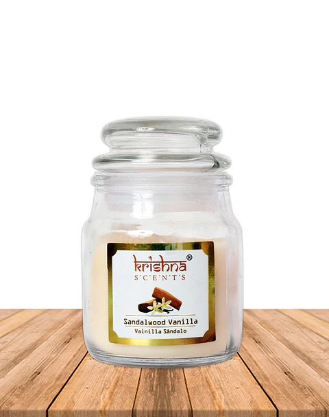 Vela vidrio kishna aroma Vainilla Sándalo 75 grs