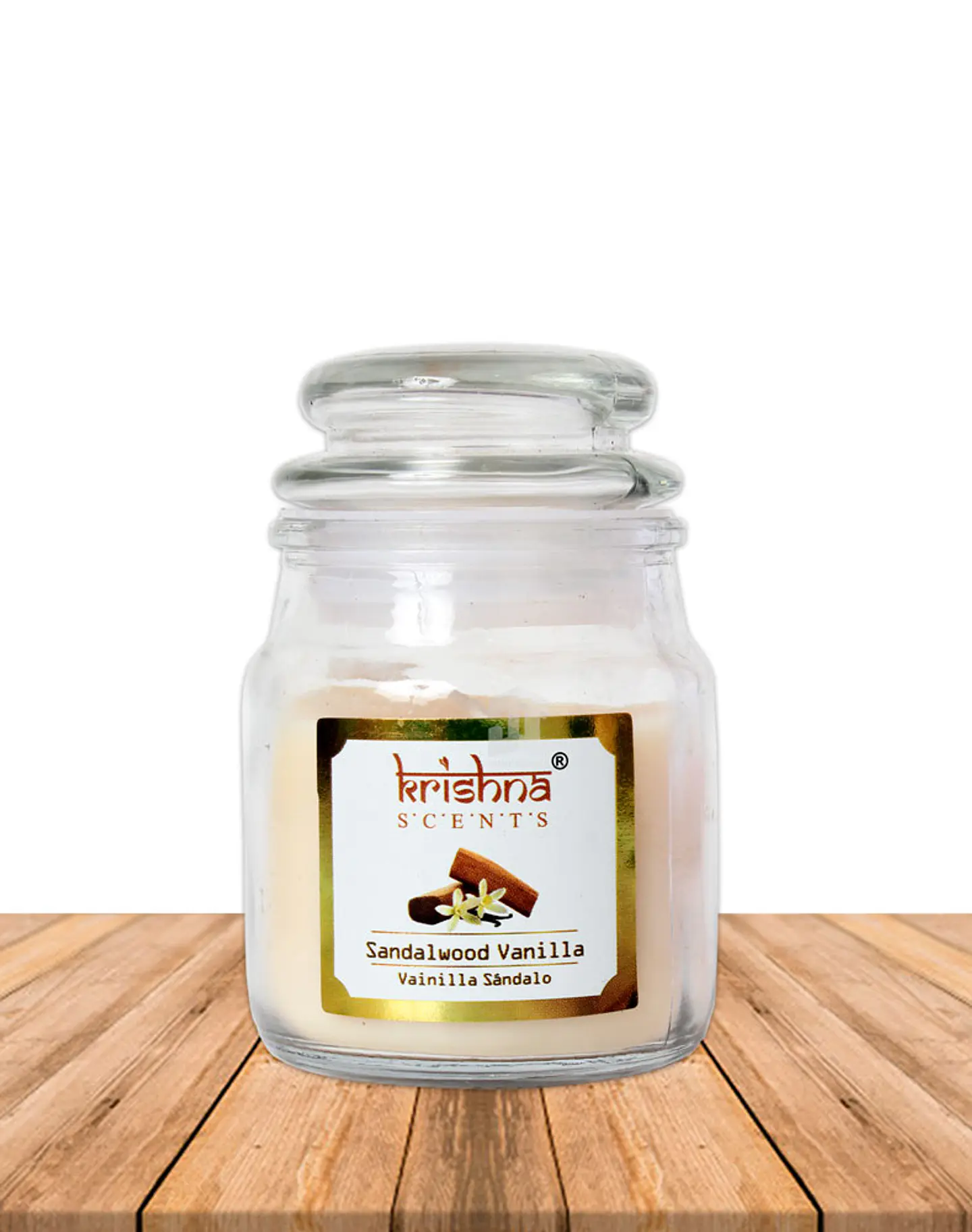 Vela vidrio kishna aroma Vainilla Sándalo 75 grs 1