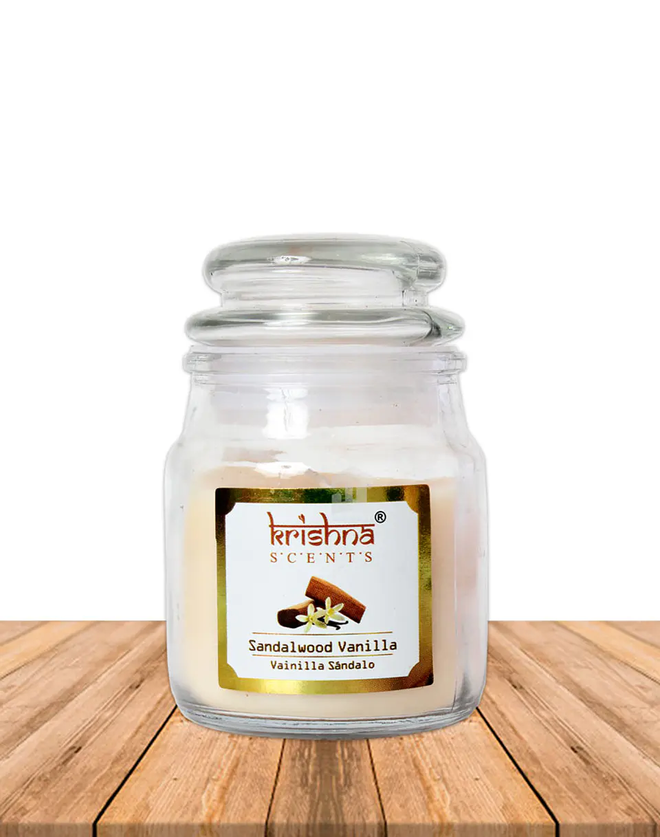 Vela vidrio kishna aroma Vainilla Sándalo 75 grs 1