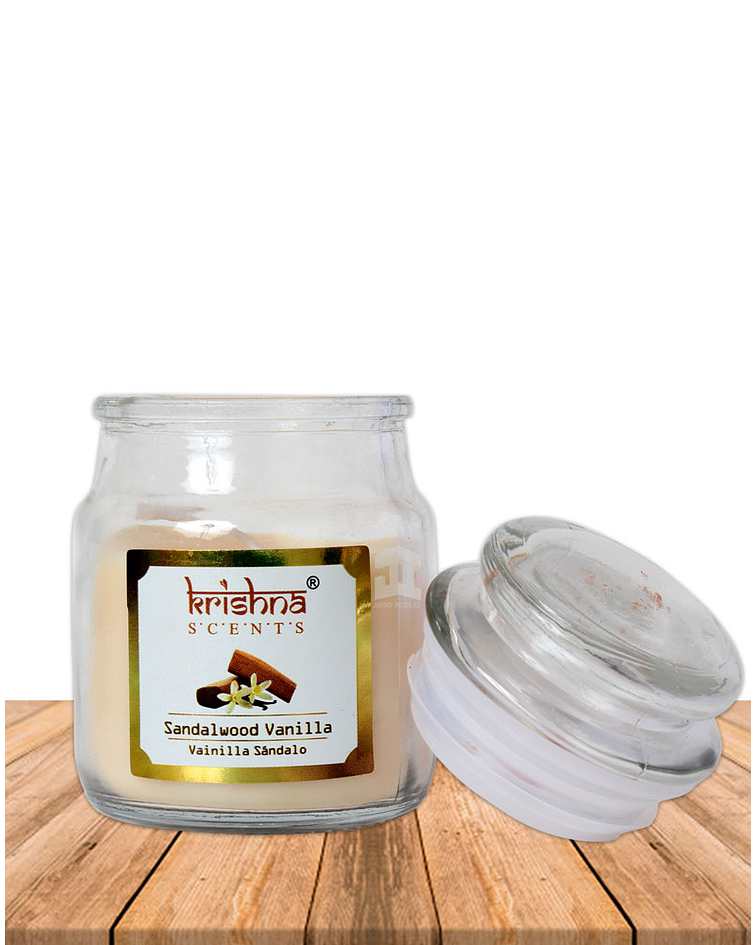  Vela Aromatica Frasco Krishna Sandalo Vainilla 75grs 