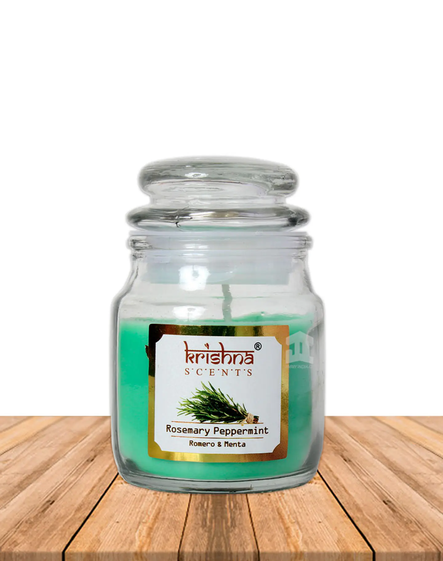 Vela vidrio krishna aroma Romero Menta 75grs 1