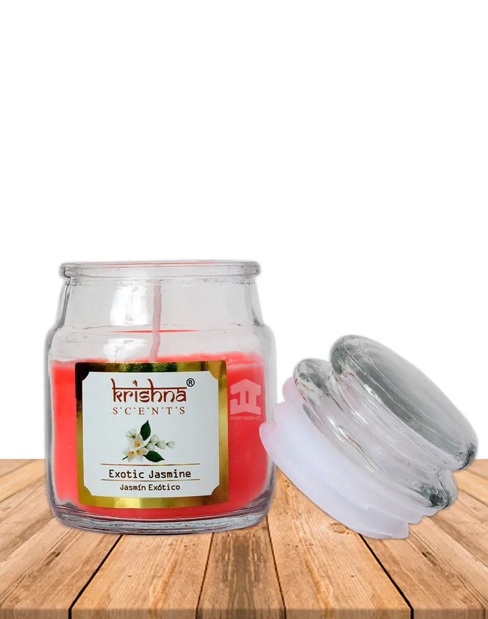 Vela vidrio krishna aroma Jazmín 75 grs 2