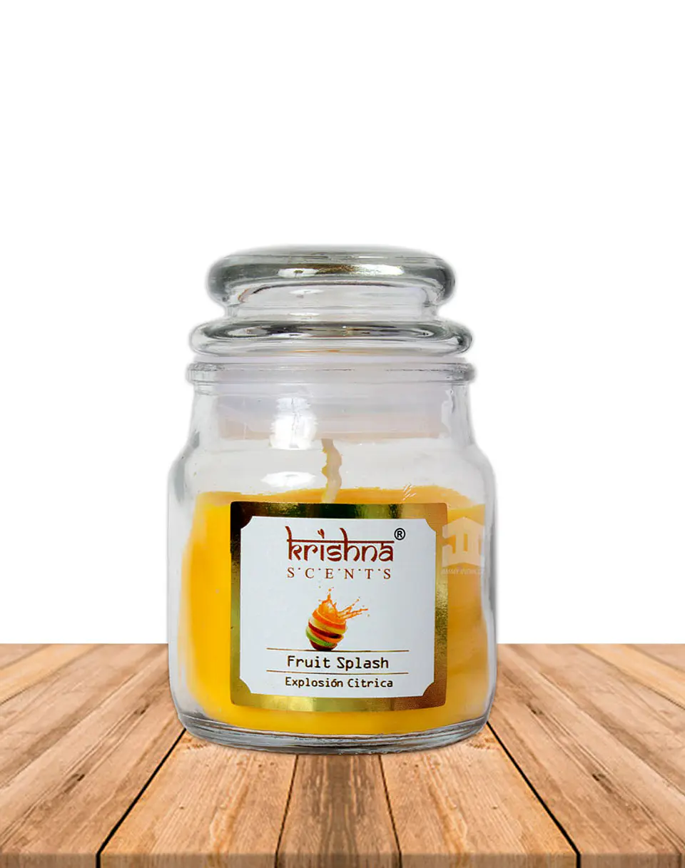 Vela vidrio krishna aroma Explosión Cítrica 75 grs 1