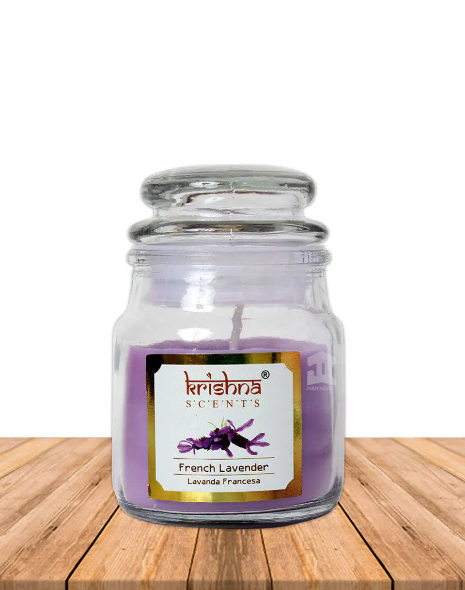 Vela vidrio krishna aroma Lavanda Francesa 75 grs 1