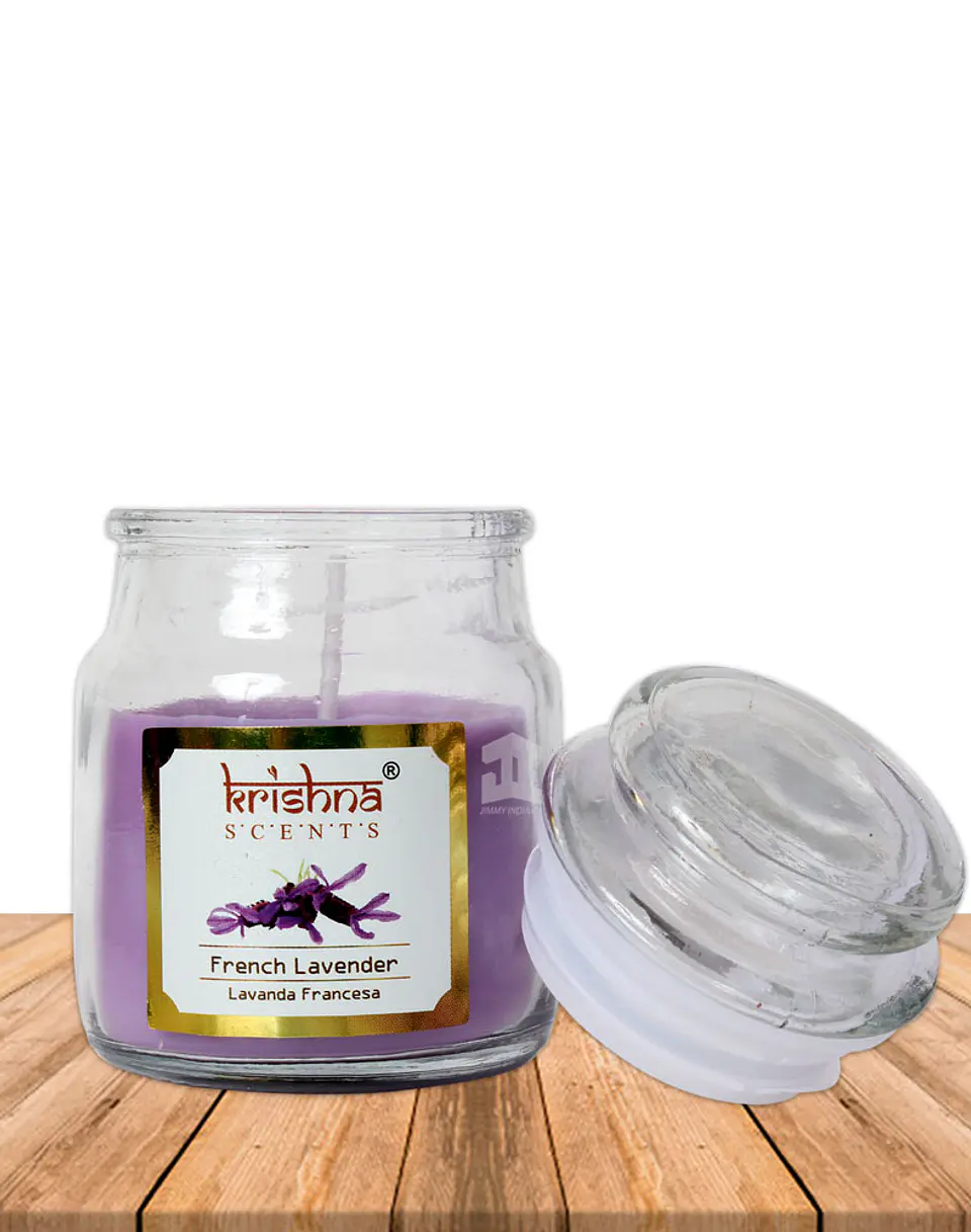Vela vidrio krishna aroma Lavanda Francesa 75 grs 2