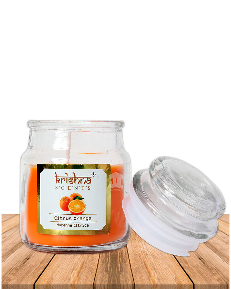 Vela Aromatica Frasco Krishna  Naranja 75grs 