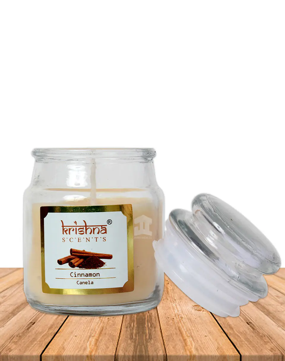 Vela vidrio krishna aroma Canela 75 grs 2