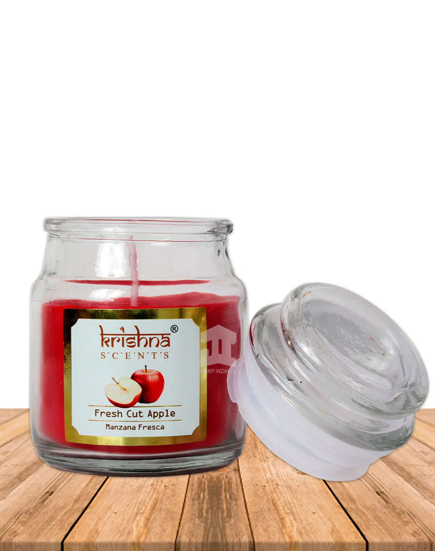Vela vidrio krishna aroma Manzana Fresca 75 grs 2