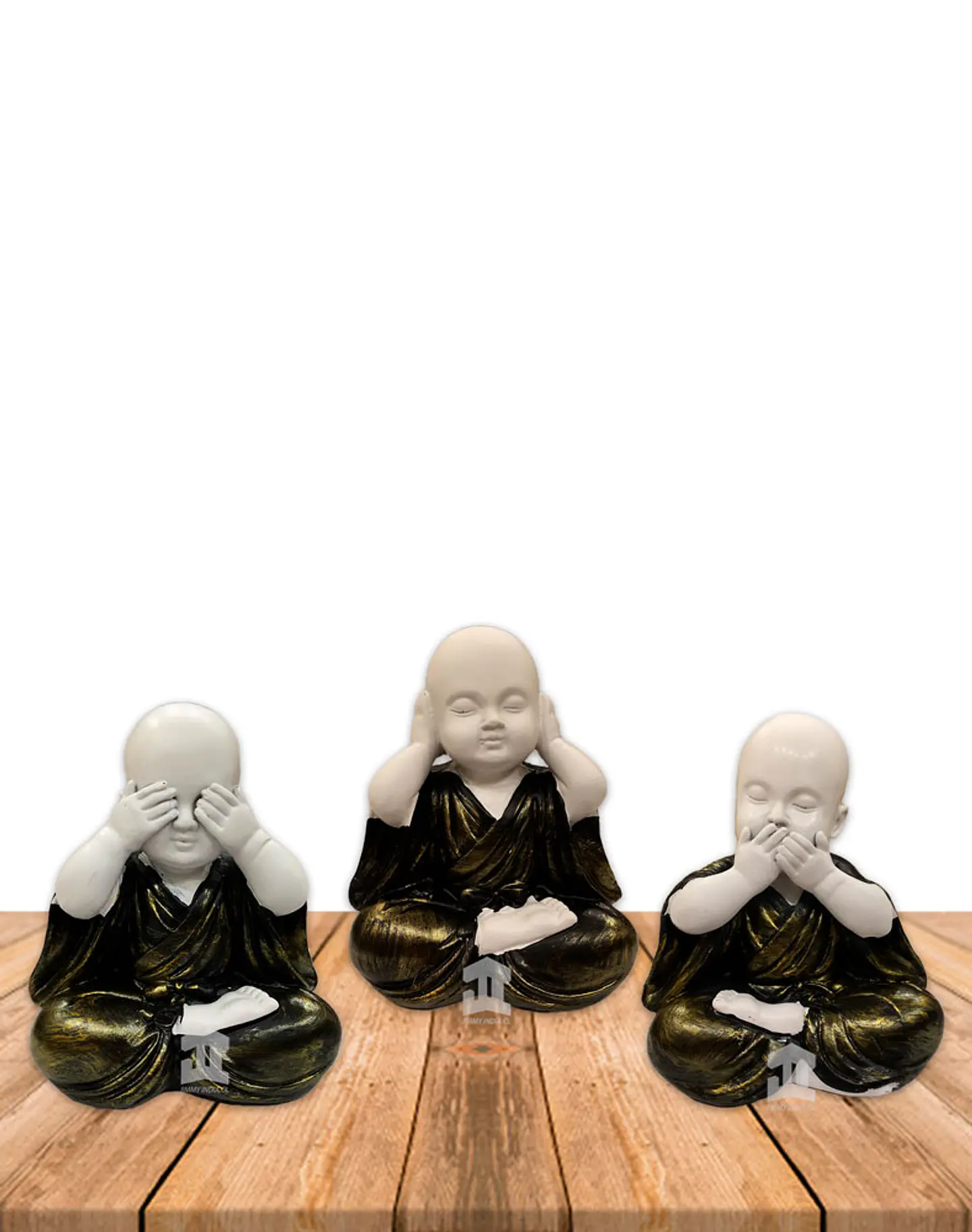 Figura Buda  Ciego, Sordo y Mudo, Poliresina 5