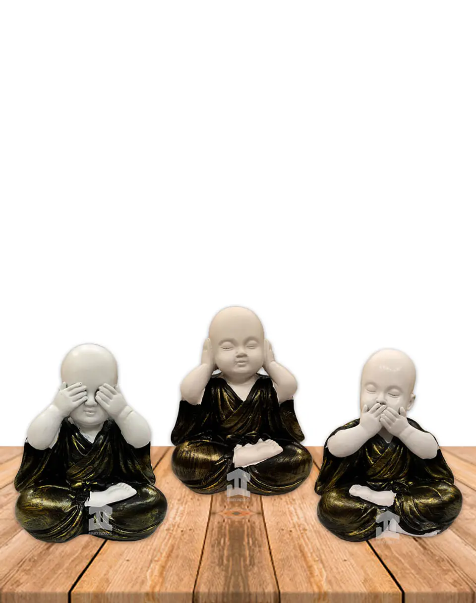 Figura Buda  Ciego, Sordo y Mudo, Poliresina 5