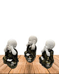 Figura Buda  Ciego, Sordo y Mudo, Poliresina 5" JI21-29