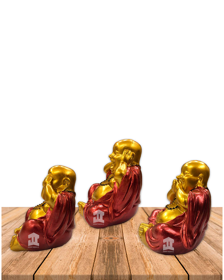 Figura Buda Sonriente Dorado  4" JI21-28