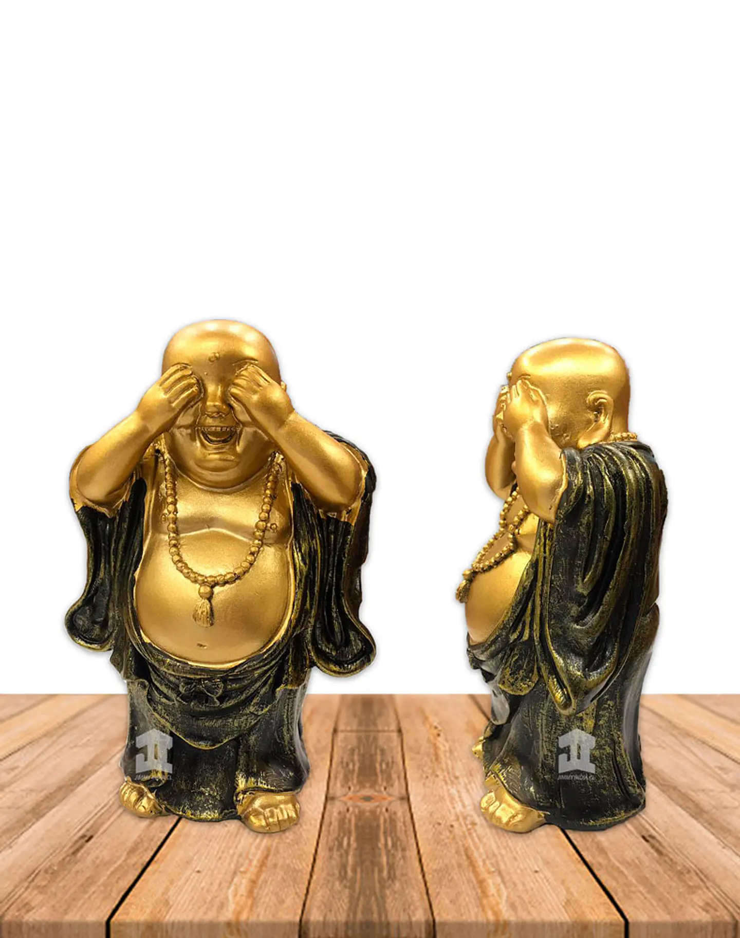 Figura Buda  Ciego, Sordo y Mudo, Poliresina 5
