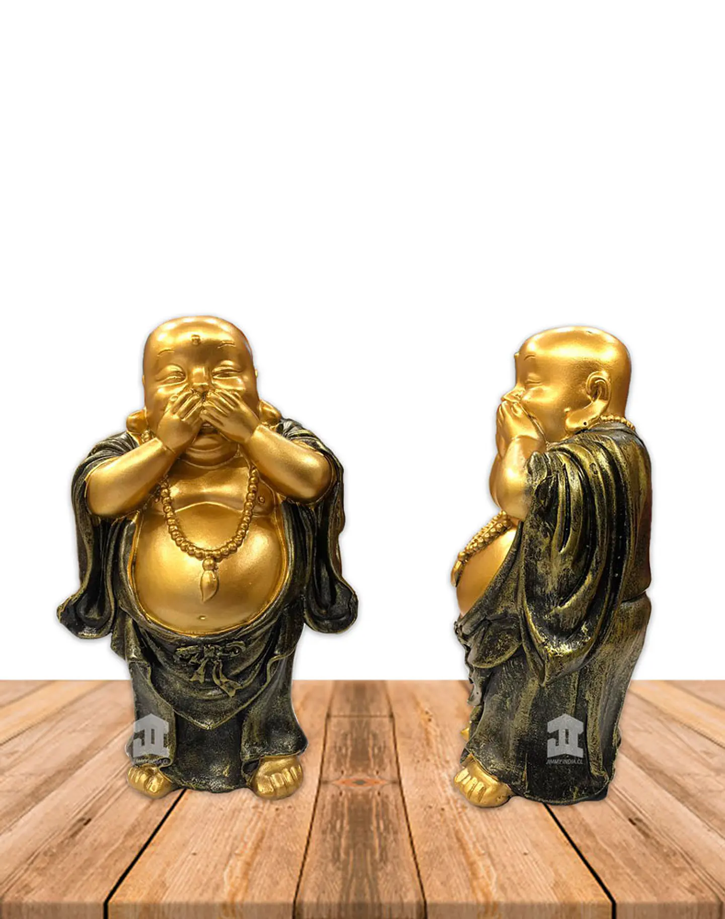 Figura Buda  Ciego, Sordo y Mudo, Poliresina 5