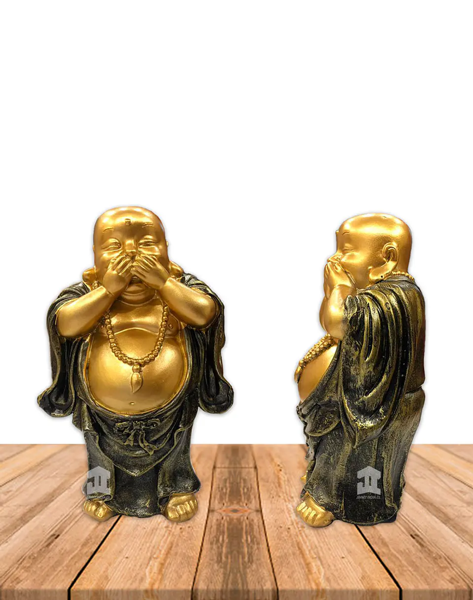 Figura Buda  Ciego, Sordo y Mudo, Poliresina 5