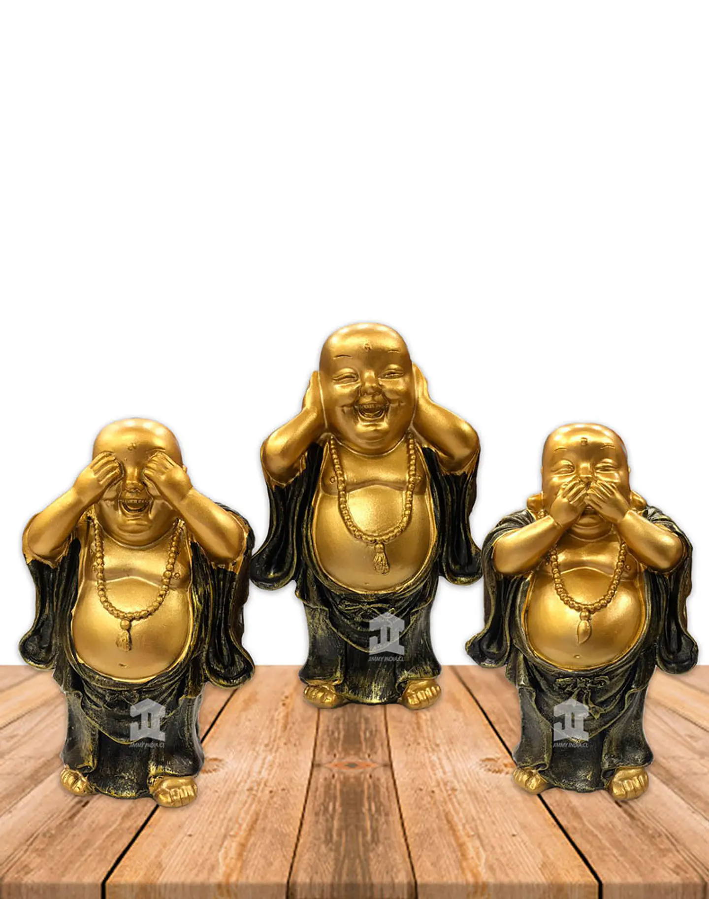 Figura Buda  Ciego, Sordo y Mudo, Poliresina 5