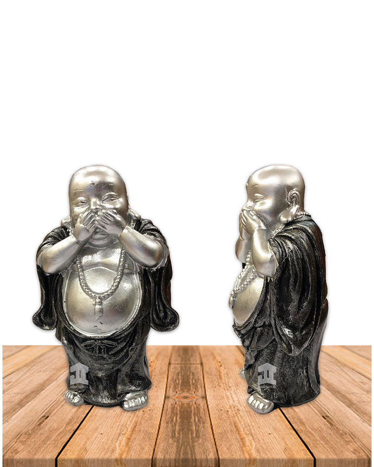 Figura Buda  Ciego, Sordo y Mudo, Poliresina 5" JI21-30