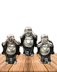Figura Buda  Ciego, Sordo y Mudo, Poliresina 5
