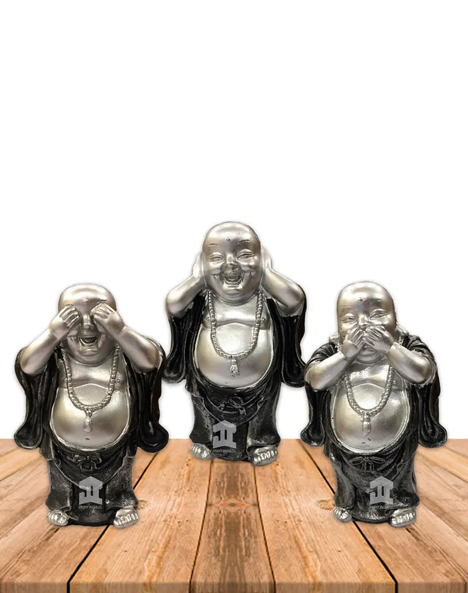 Figura Buda  Ciego, Sordo y Mudo, Poliresina 5