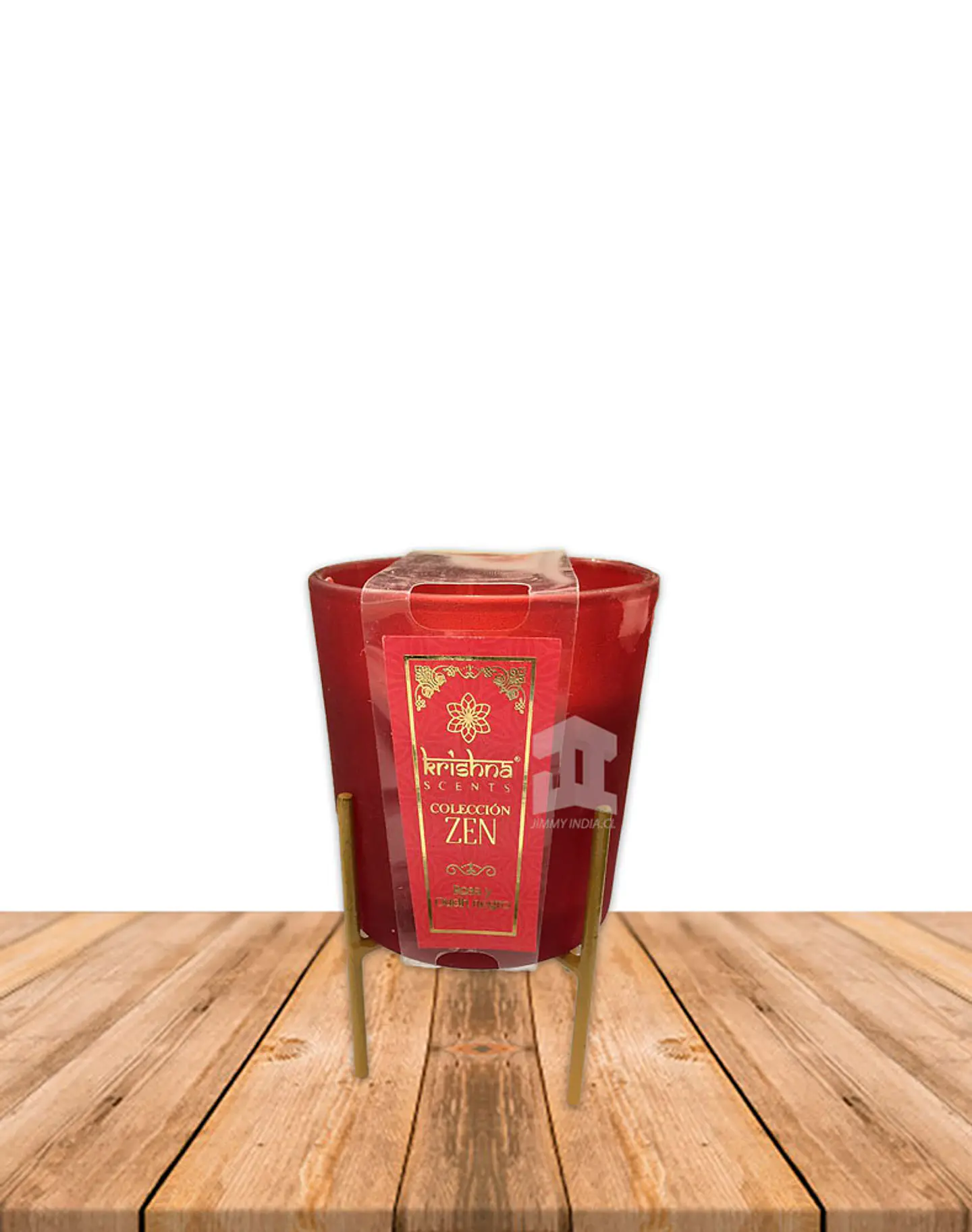 Vela Aromaticas Krishna Vidrio c/Base Rosa y Oudh ZEN-111 1