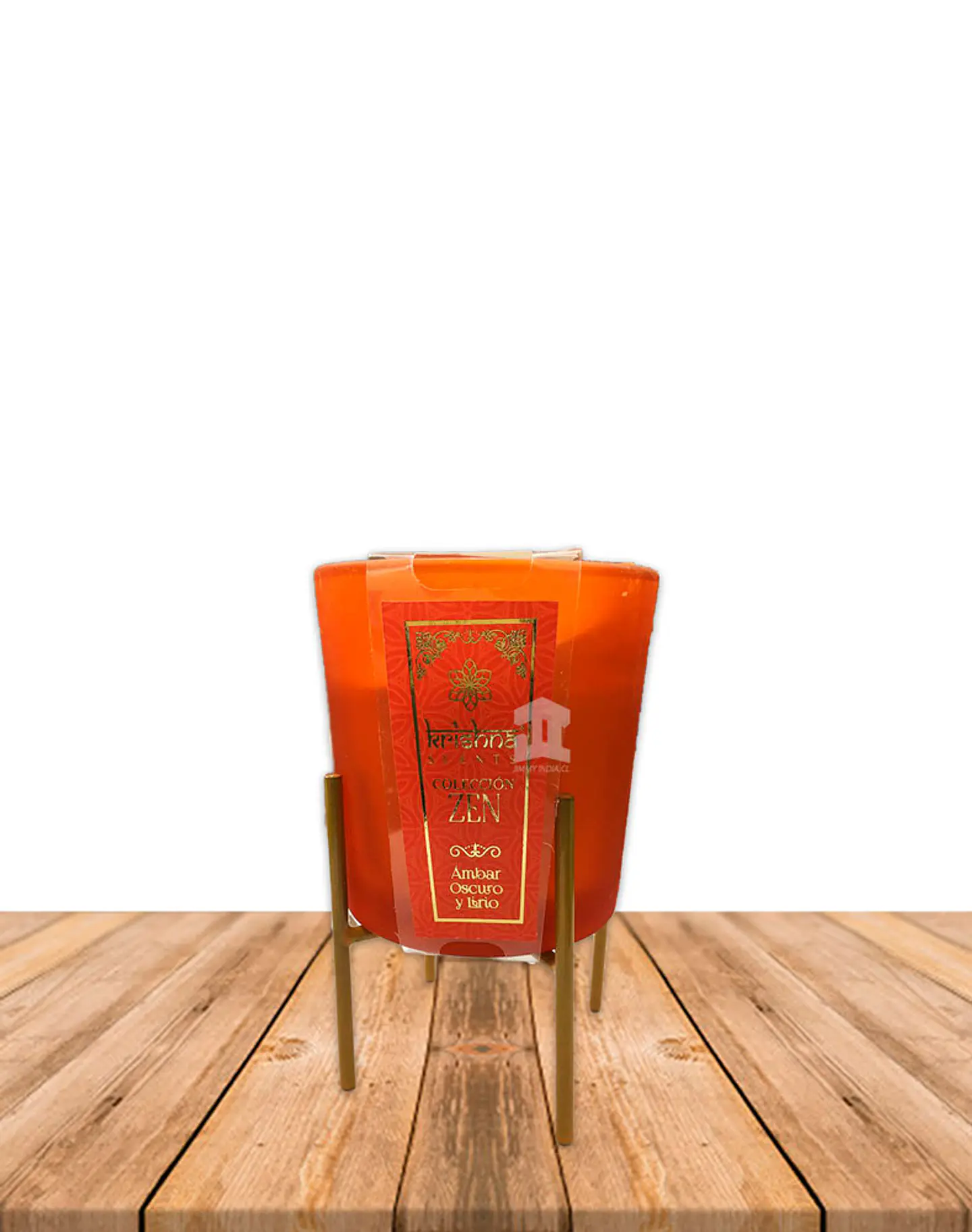 Vela Aromaticas Krishna Vidrio c/Base Ambar y Lirio ZEN-111 1