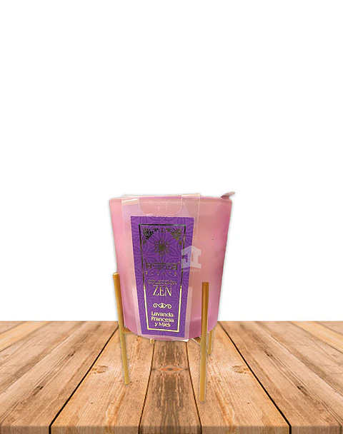Vela Aromaticas Krishna Vidrio c/Base Lavanda Francesa ZEN-111