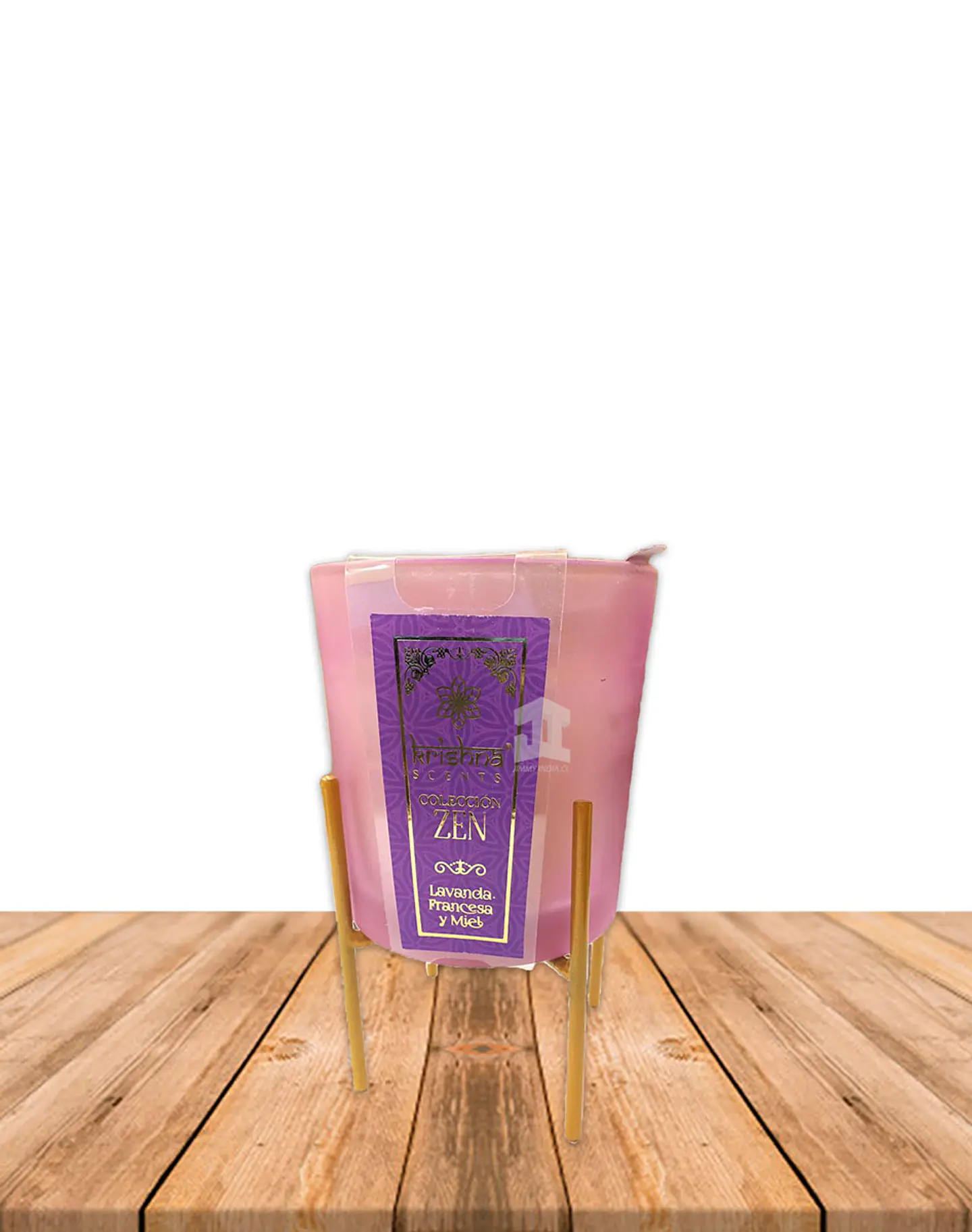 Vela Aromaticas Krishna Vidrio c/Base Lavanda Francesa ZEN-111 1
