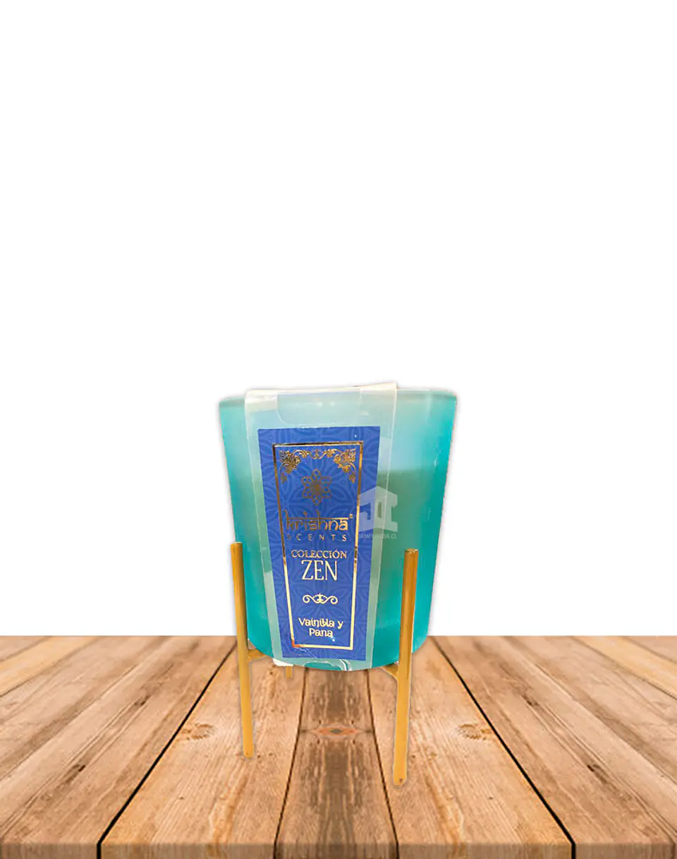 Vela Aromaticas Krishna Vidrio c/Base Vainilla y Panal ZEN-111 1