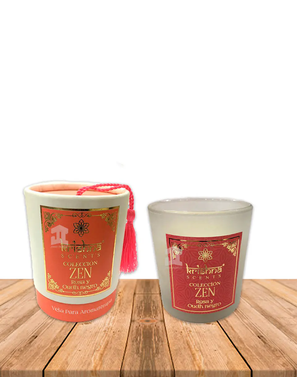 Vela Aromaticas Krishna Rosa y Oudh N.  Zen-109 1