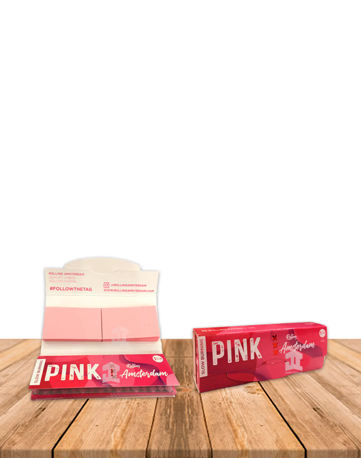 Papel Rolling Amsterdam  PINK + Tips 1 1/4 (Extra Fino) 3