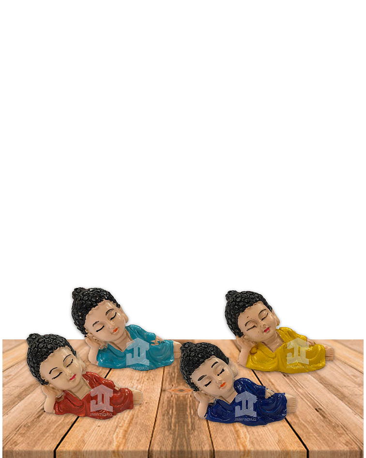 Set Figura Budha Acostado  Poliresina  1,5" JI21-66