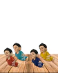 Set Figura Budha Acostado  Poliresina  1,5