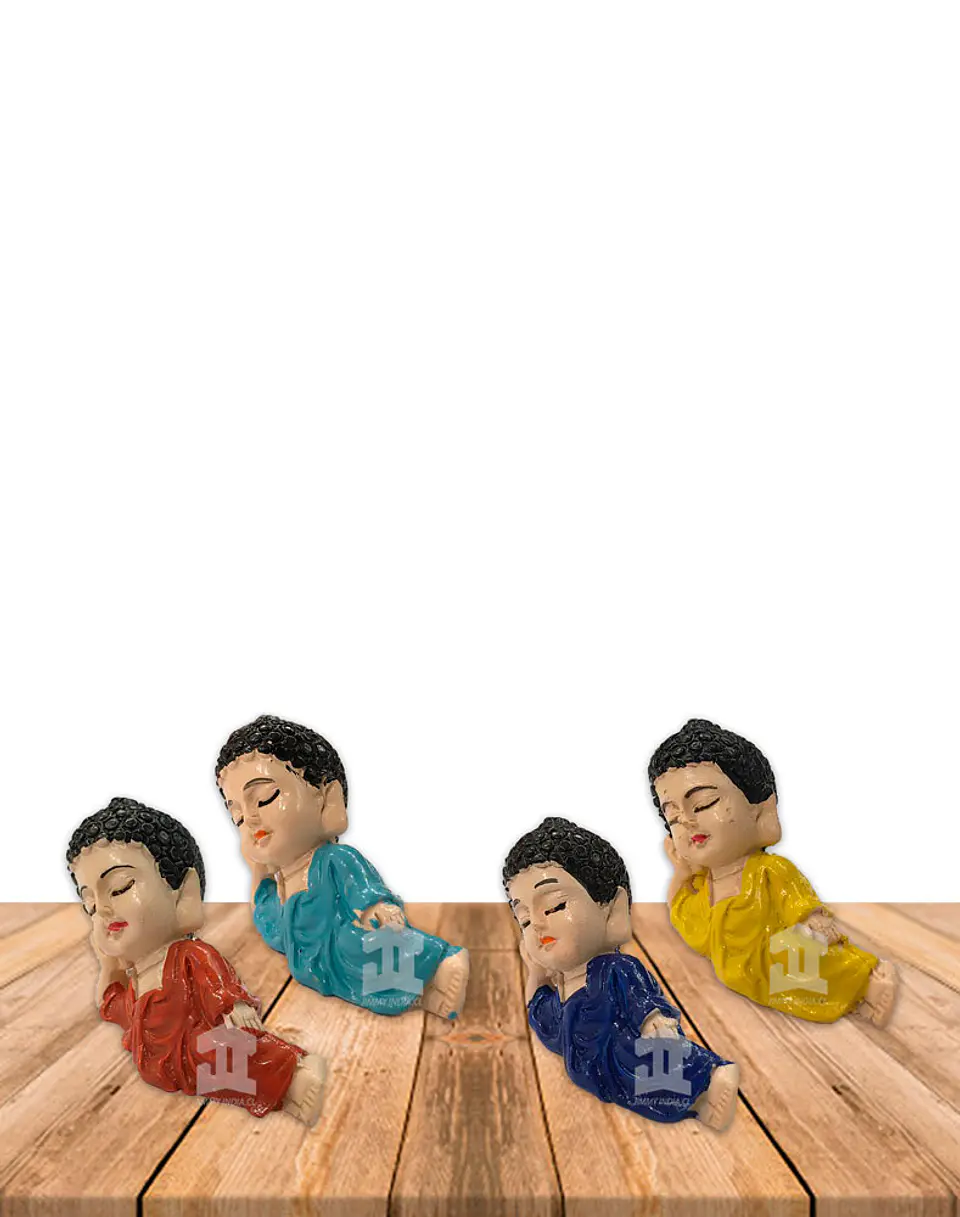 Set Figura Budha Acostado  Poliresina  1,5