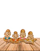 Set Figura Ganesh  Poliresina Pedestal   4