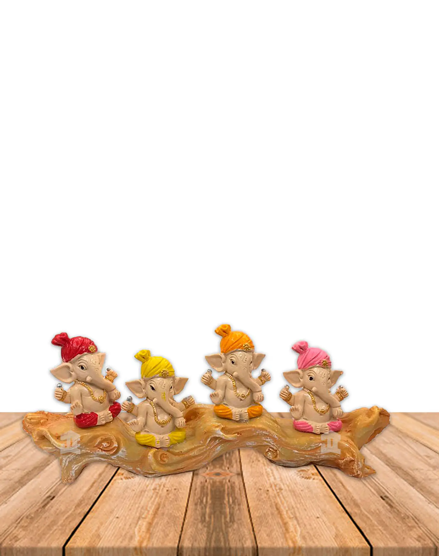 Set Figura Ganesh  Poliresina Pedestal   4