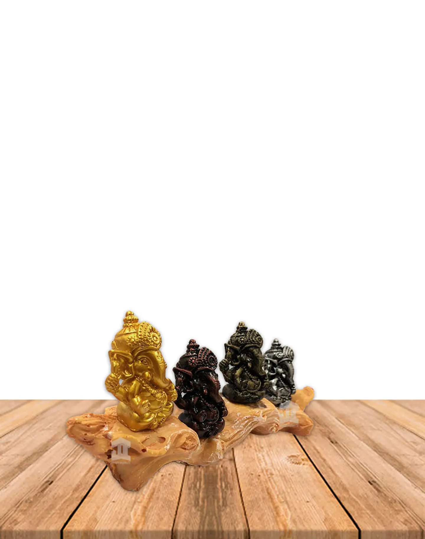 Set Figura Ganesh  Poliresina Pedestal   3,5