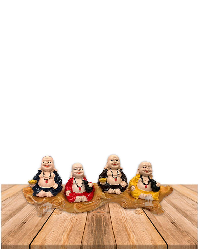 Set Figura Buda  Poliresina Pedestal   3,5" JI21-72